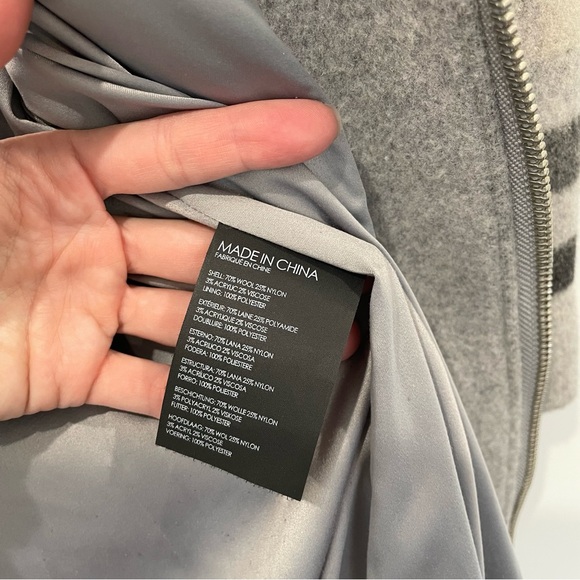 Plaid wool coat with fringe hem - Picture 6 of 7